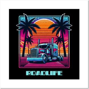 Retro cyber trucker Posters and Art